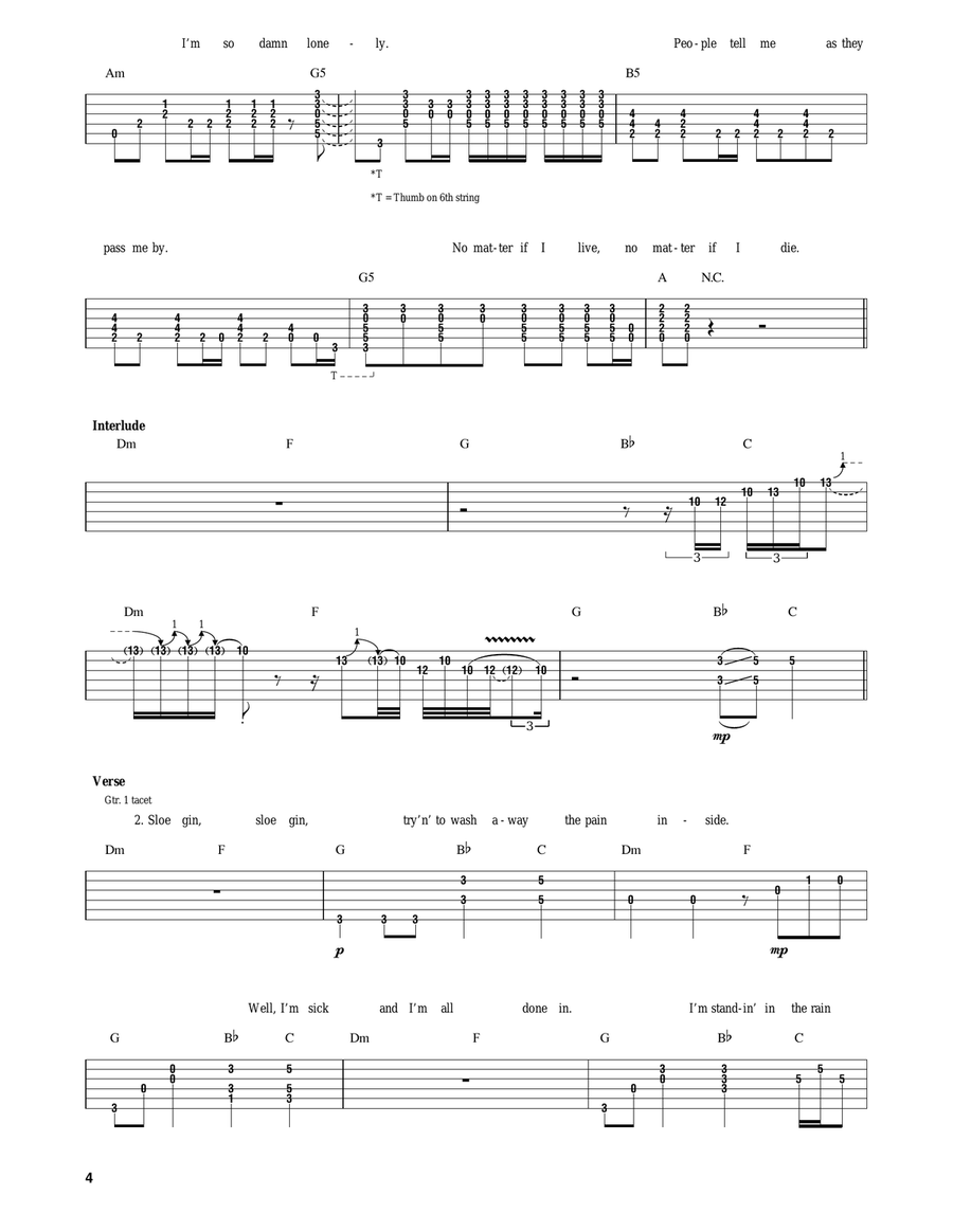 Sloe Gin Acoustic Guitar scores gallery preview page 4