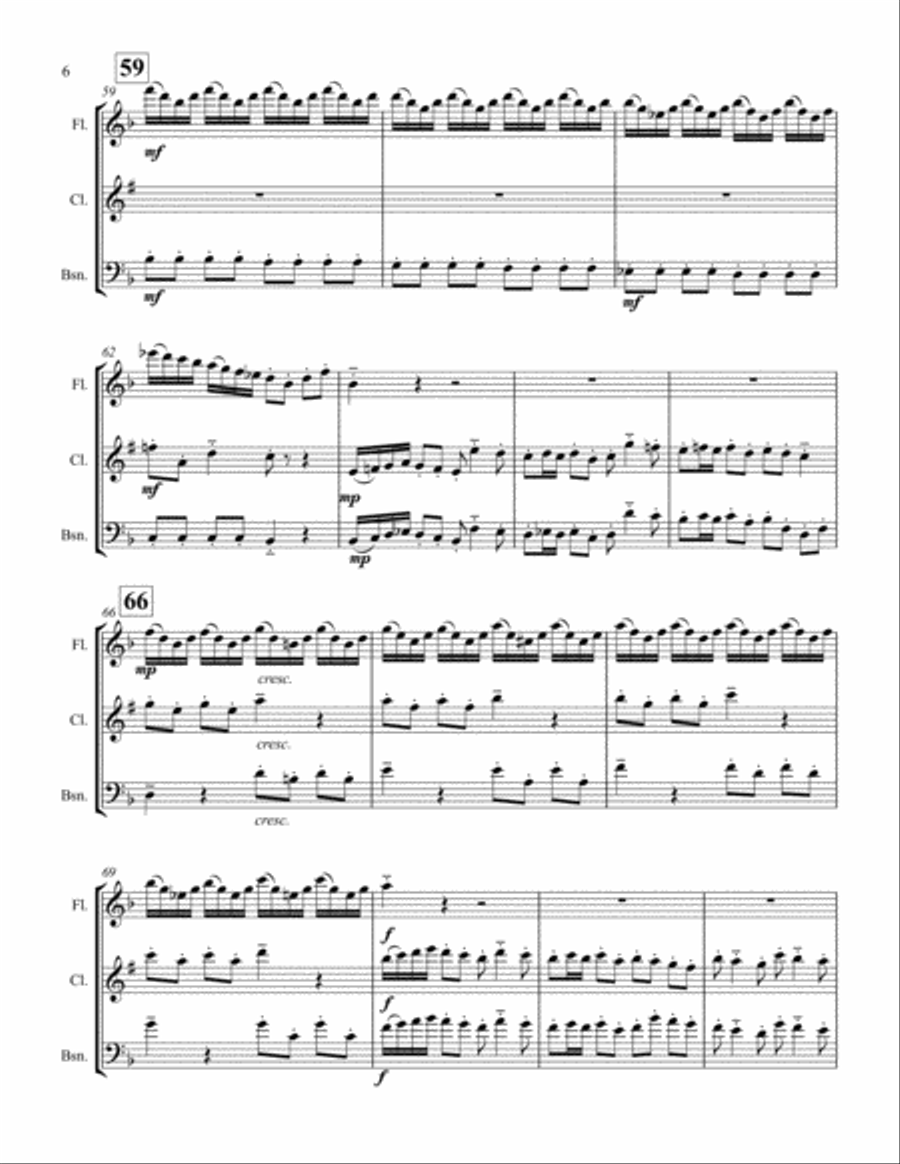 Entrance of the Queen of Sheeba for Woodwind Trio Woodwind Trio scores gallery preview page 6