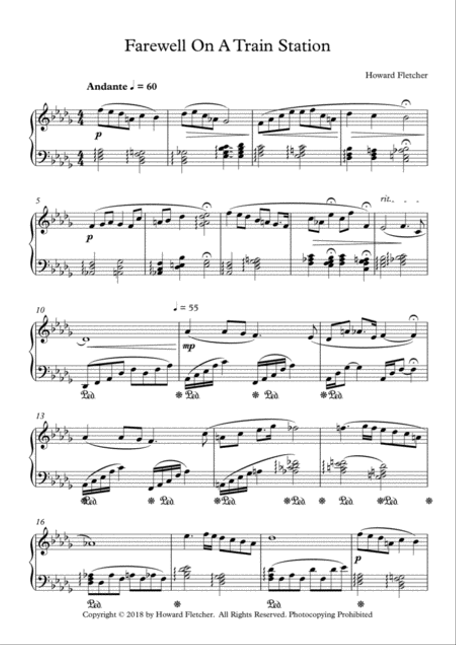 Farewell On A Train Station Piano Solo scores gallery preview page 2