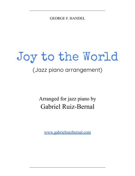 JOY TO THE WORLD jazz piano arrangement image number null