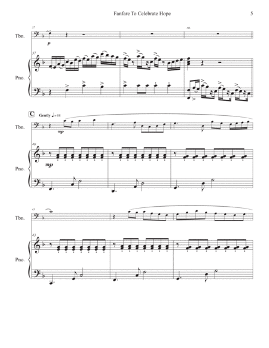Fanfare To Celebrate Hope Piano scores gallery preview page 6