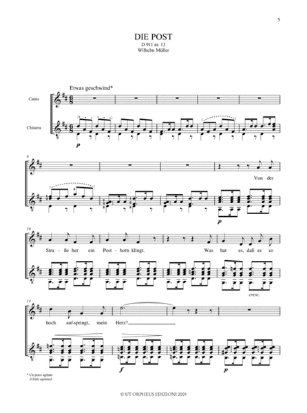 6 Lieder for Voice and Guitar. Transcription by Johann Kaspar Mertz