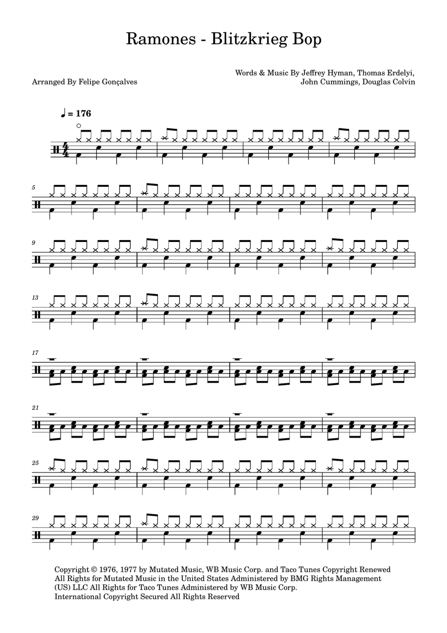 Blitzkrieg Bop Blitzkrieg Bop Drum Set scores gallery preview page 1