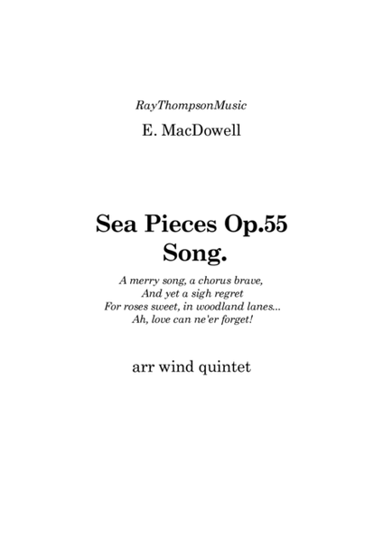 MacDowell: Sea Pieces Op.55 “Song” (Sea Shanty) - wind quintet image number null