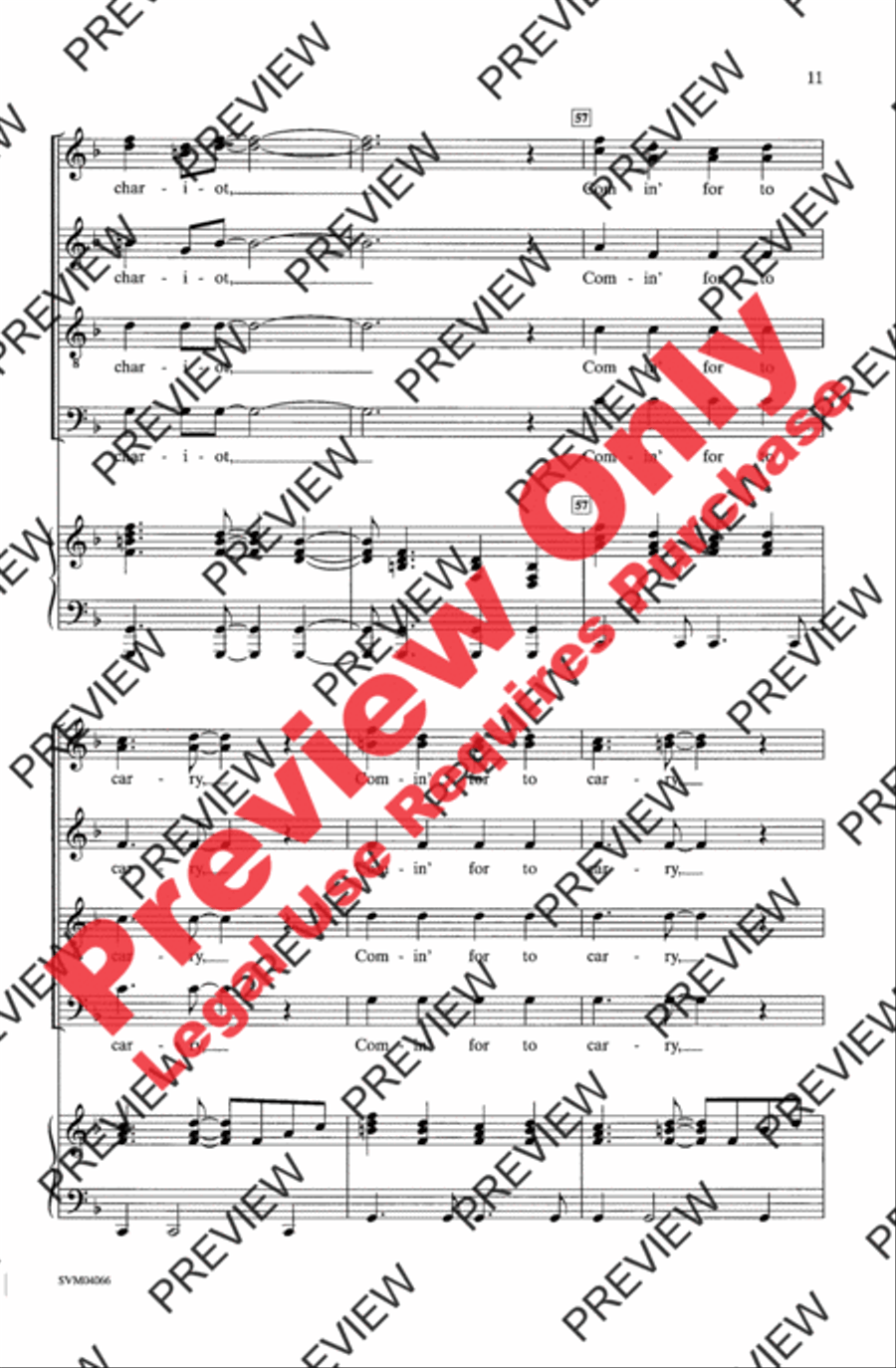 Swing Low, Sweet Chariot 4-Part scores gallery preview page 11
