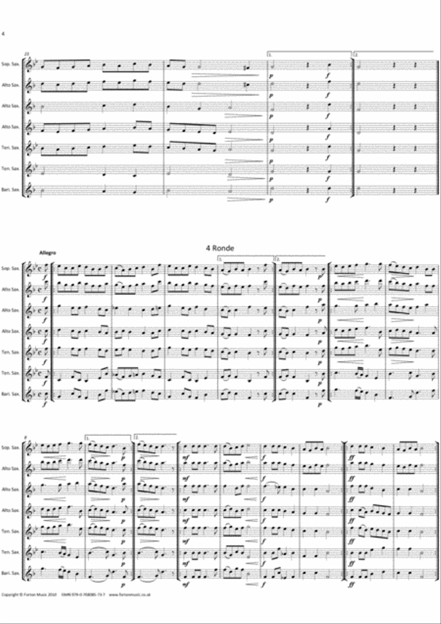 Renaissance Dances Saxophone Ensemble scores gallery preview page 4