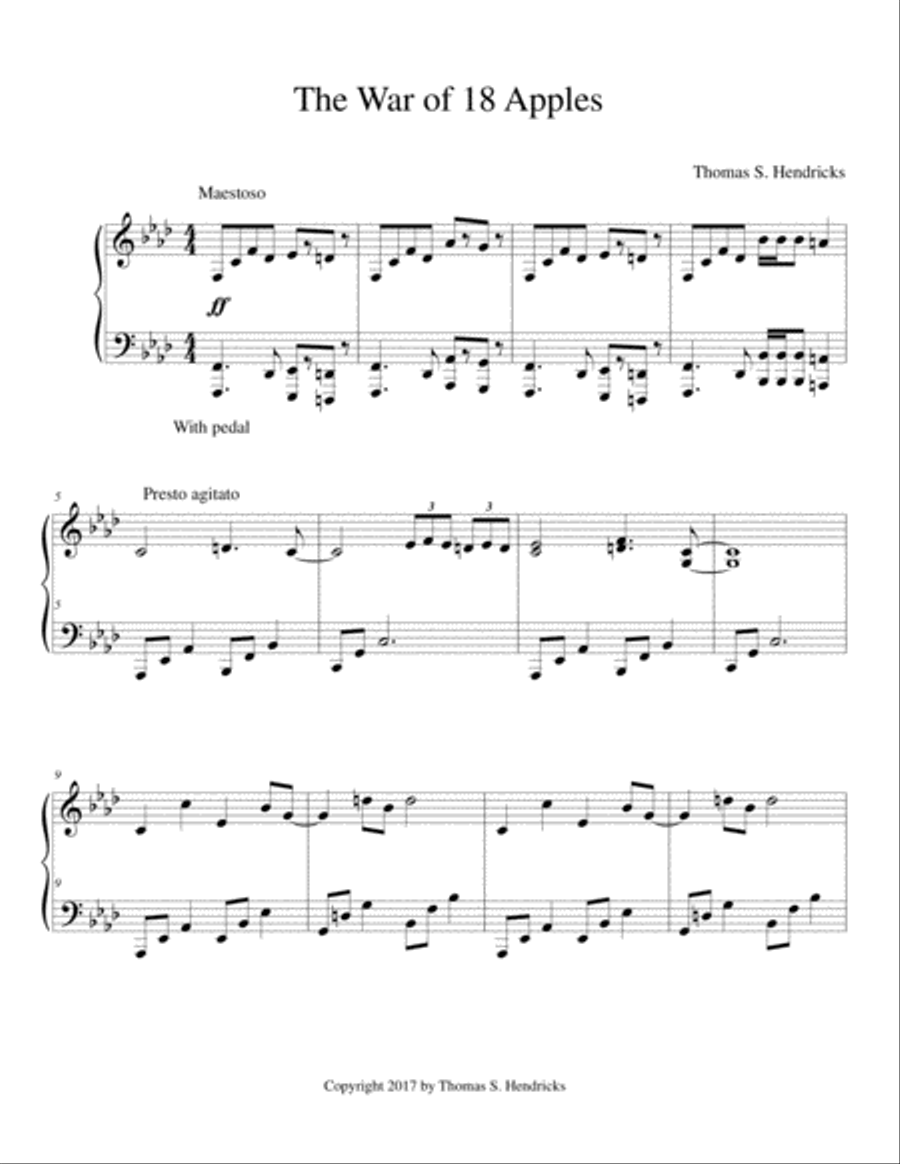 The War of 18 Apples Piano Solo scores gallery preview page 1