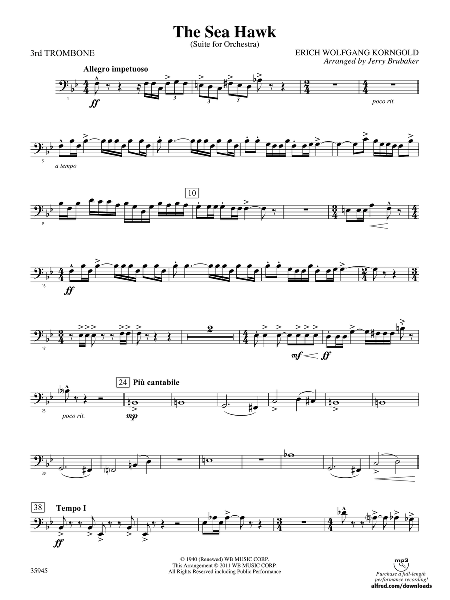 The Sea Hawk: 3rd Trombone