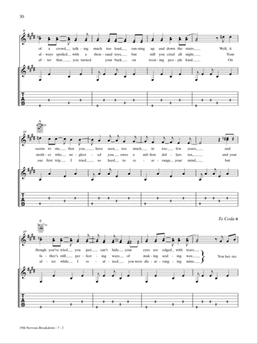 19th Nervous Breakdown Guitar Tablature scores gallery preview page 2