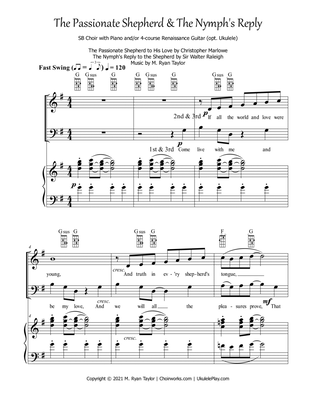 The Passionate Shepherd & The Nymph's Reply for SB Choir & Piano (optional Renaissance Guitar)