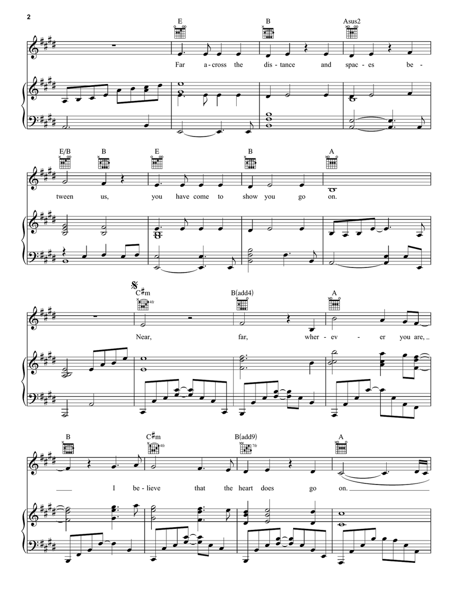 My Heart Will Go On (Love Theme from Titanic) Acoustic Guitar scores gallery preview page 2