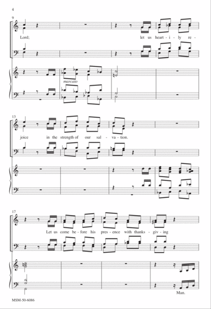O Come, Let Us Sing to the Lord: Six Short Anthems or Introits 4-Part scores gallery preview page 3