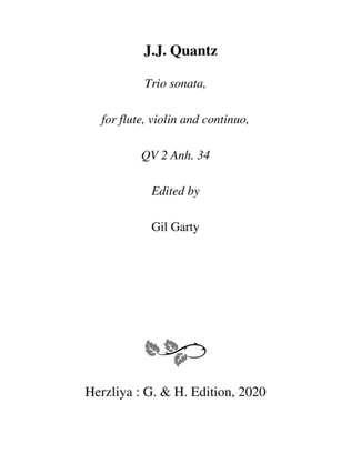 Trio sonata QV 2 Anh. 34 for flute, violin and continuo in A minor