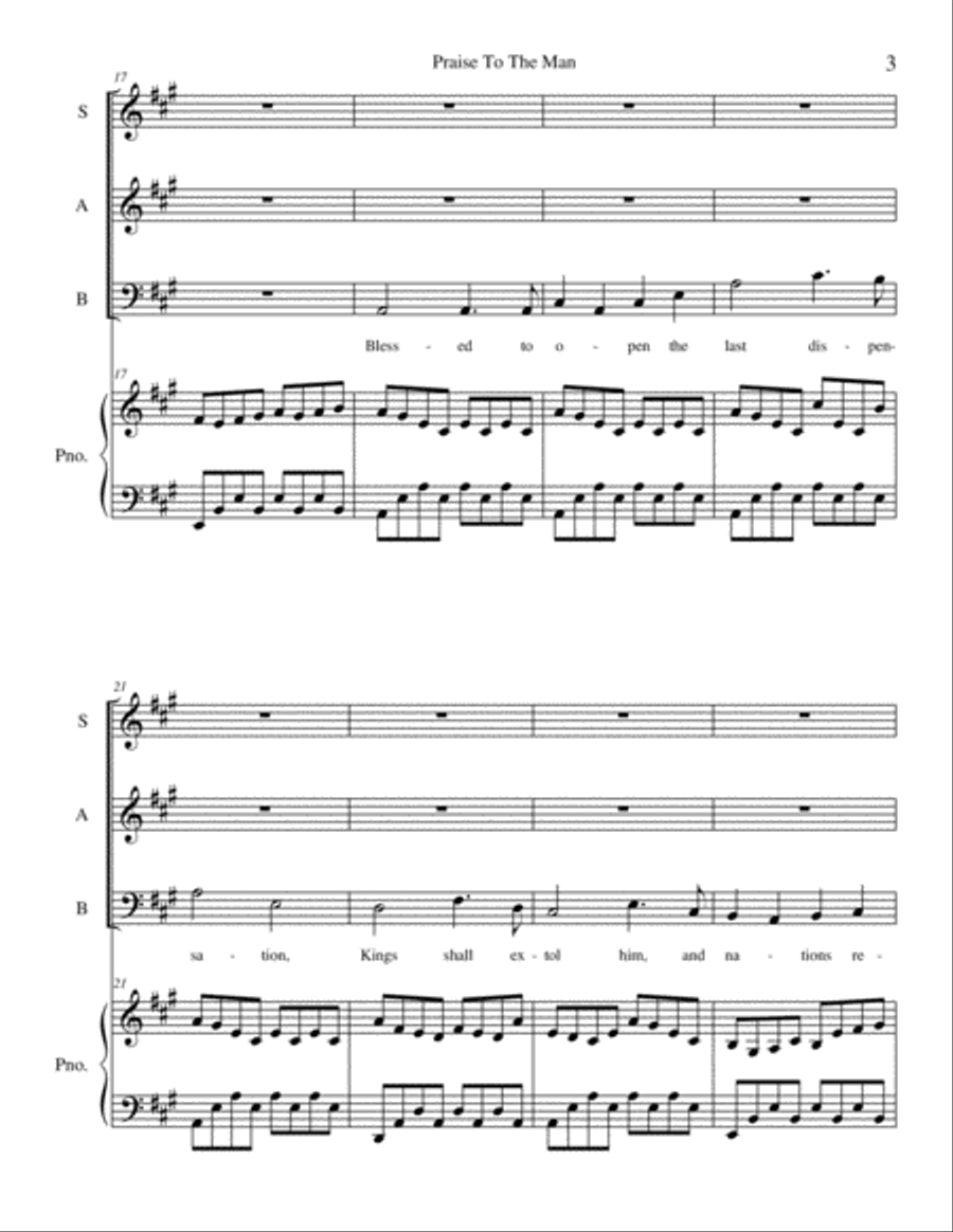 Praise to the Man (SAB) Praise to the Man (SAB) 3-Part scores gallery preview page 4