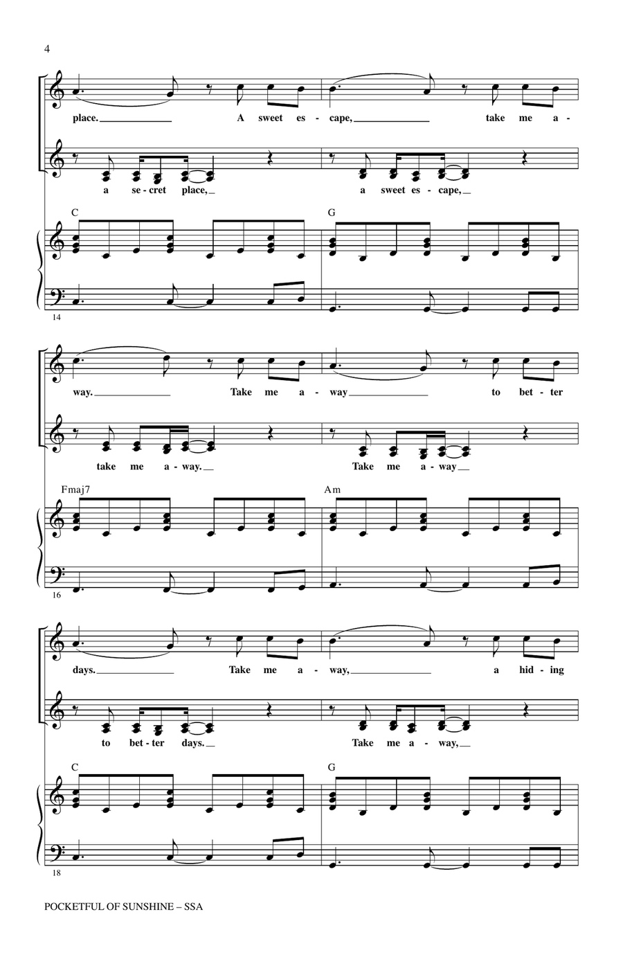 Pocketful Of Sunshine by Natasha Bedingfield SSA - Digital Sheet Music page 3