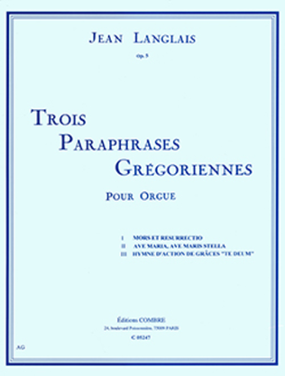 Book cover for Paraphrases gregoriennes (3) Op. 5