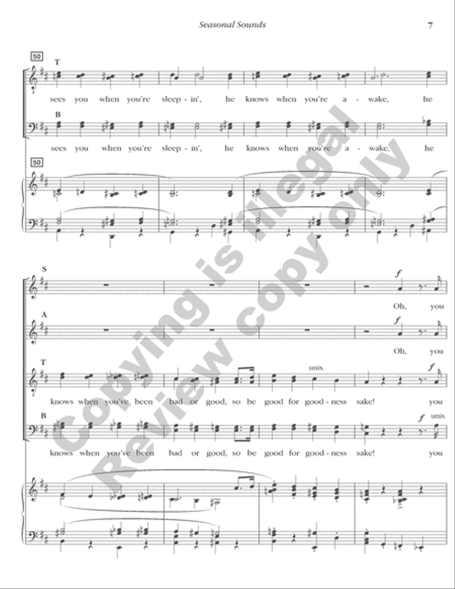 Seasonal Sounds 4-Part scores gallery preview page 7