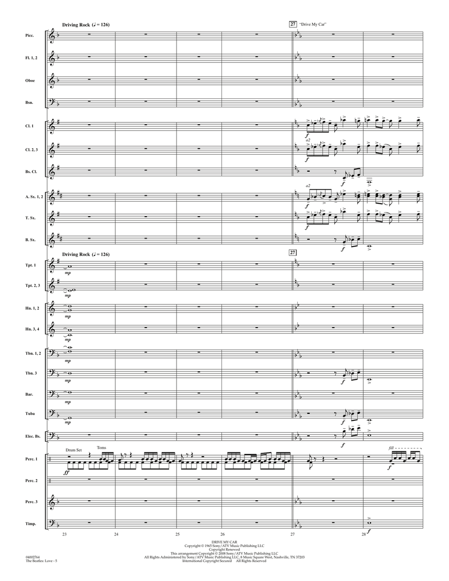 The Beatles: Love - Full Score Concert Band scores gallery preview page 5