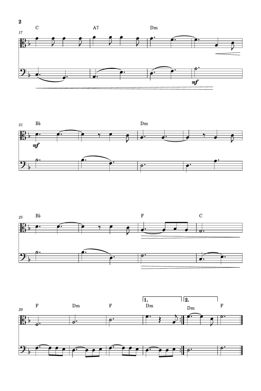 Hallelujah String Duet scores gallery preview page 2