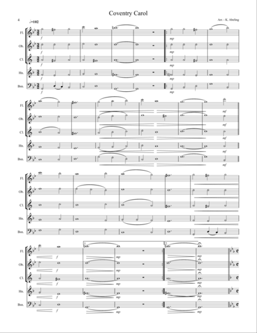 20 Traditional Christmas Carols Volume I (for Woodwind Quintet) Woodwind Quintet scores gallery preview page 5
