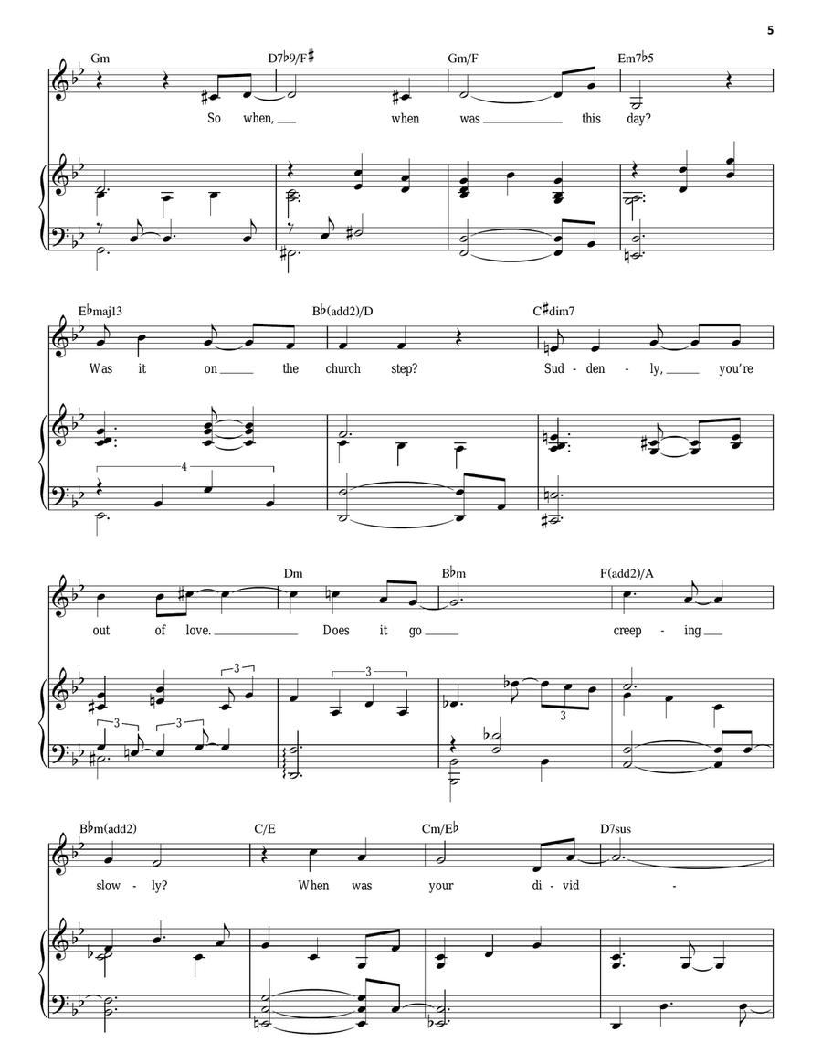 Dividing Day Piano, Vocal scores gallery preview page 5