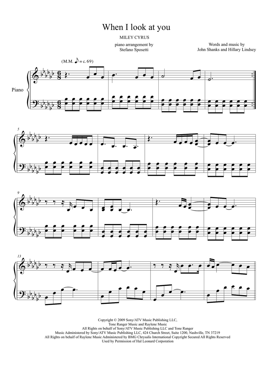 When I Look At You Easy Piano scores gallery preview page 1