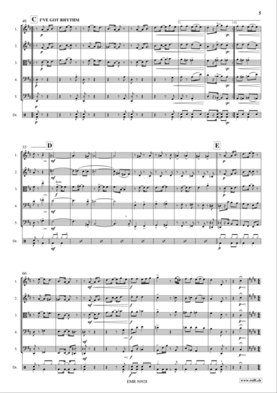 Wonderful Gershwin String Quintet scores gallery preview page 4
