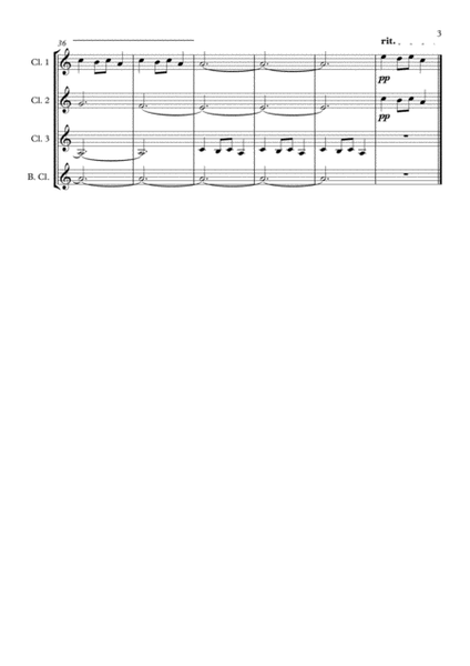 Carol of the Bells arranged for Clarinet Quartet image number null