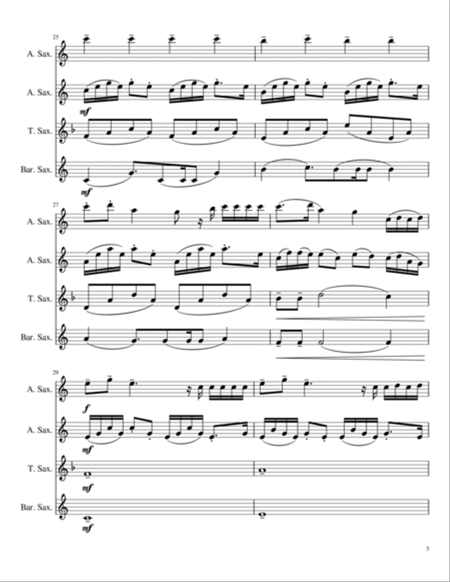 Secrets Saxophone Quartet scores gallery preview page 5