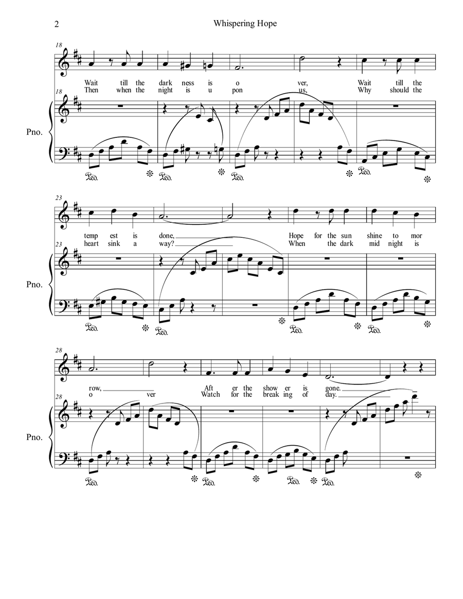 Whispering Hope Soprano Voice scores gallery preview page 2