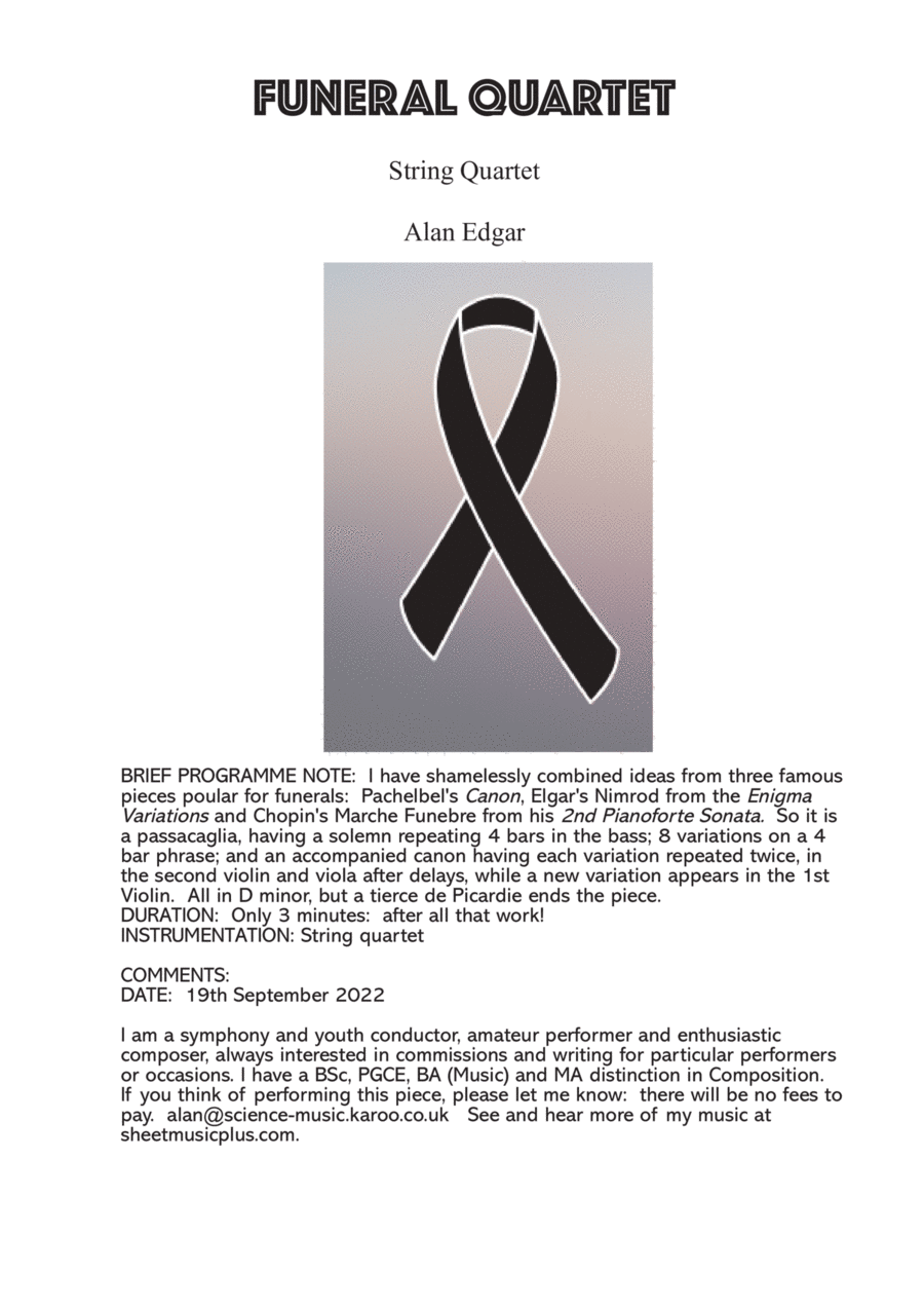 FUNERAL QUARTET Strings String Quartet scores gallery preview page 1