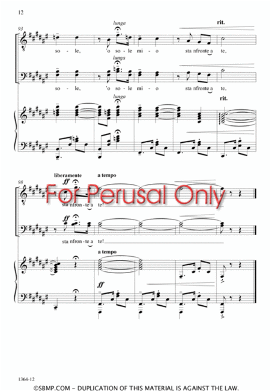 O Sole Mio - TBB Octavo O Sole Mio - TBB Octavo 3-Part scores gallery preview page 11