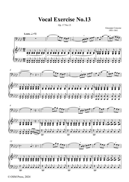 G. Concone-Vocal Exercise No.13,for Contralto(or Bass) and Piano image number null