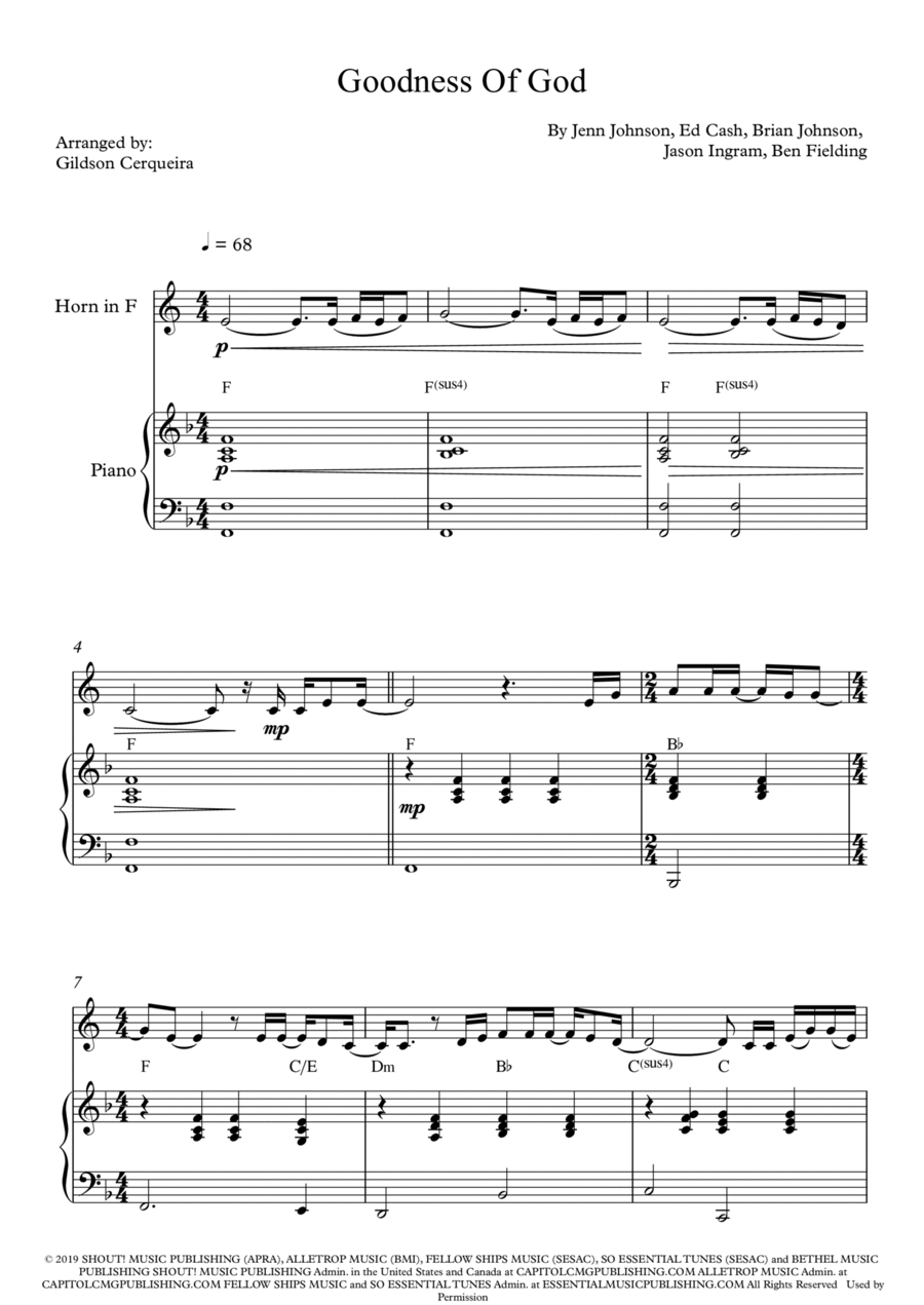 Goodness Of God Chamber Music scores gallery preview page 1