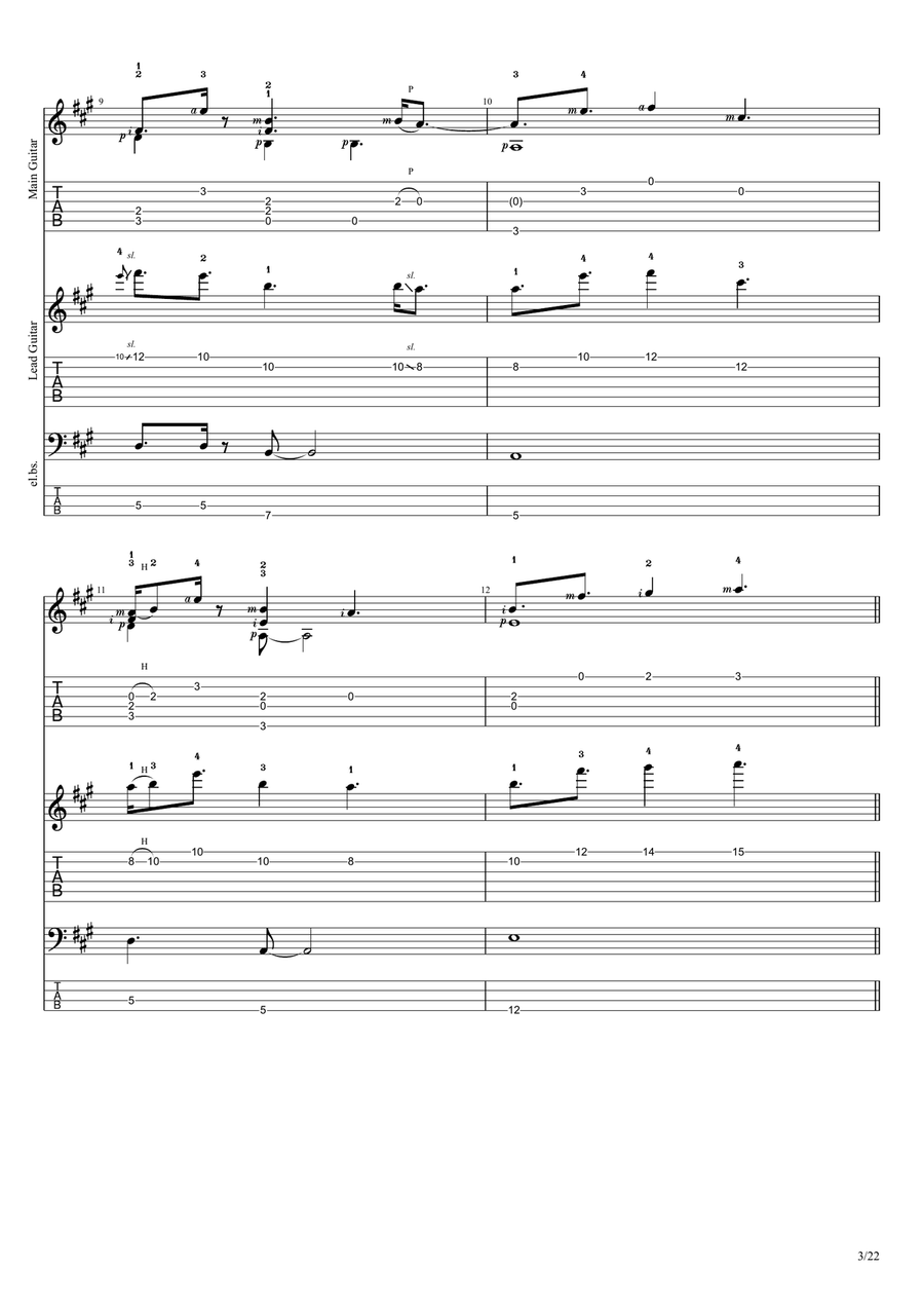 Sun Feel (Full Score) Guitar Solo scores gallery preview page 3