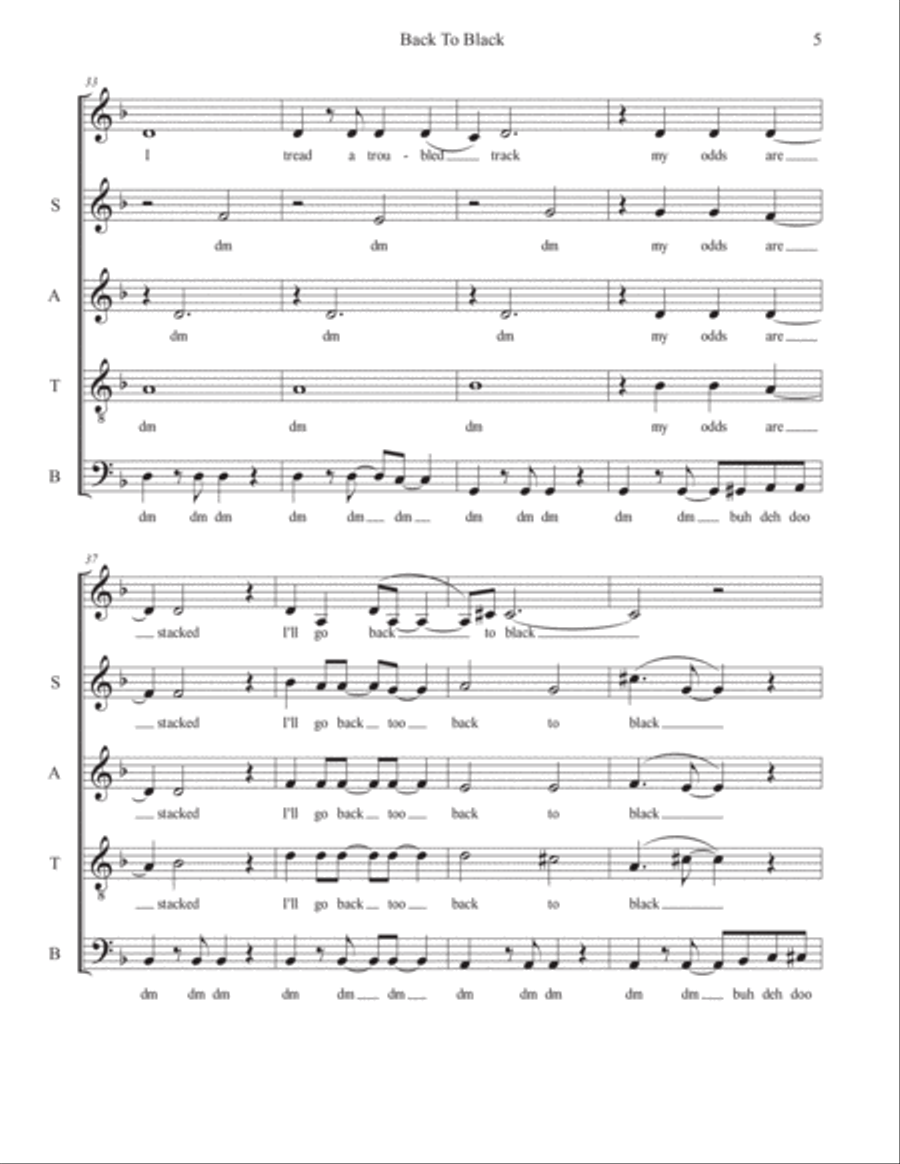 Back To Black 4-Part scores gallery preview page 5