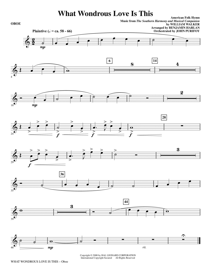What Wondrous Love Is This (see Bonustrax 00102360) - Oboe Choir scores gallery preview page 1