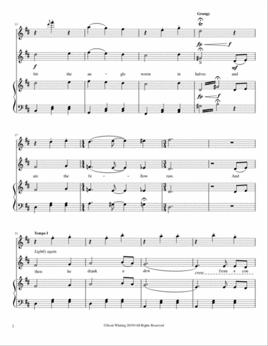 The Bird Came Down the Walk Small Ensemble scores gallery preview page 2