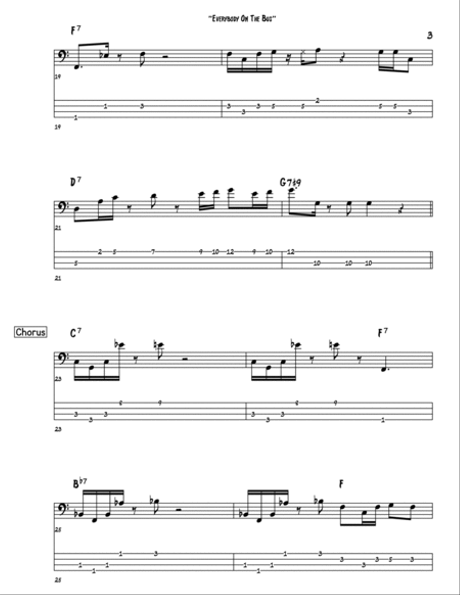 Everybody On The Bus Bass Guitar scores gallery preview page 3