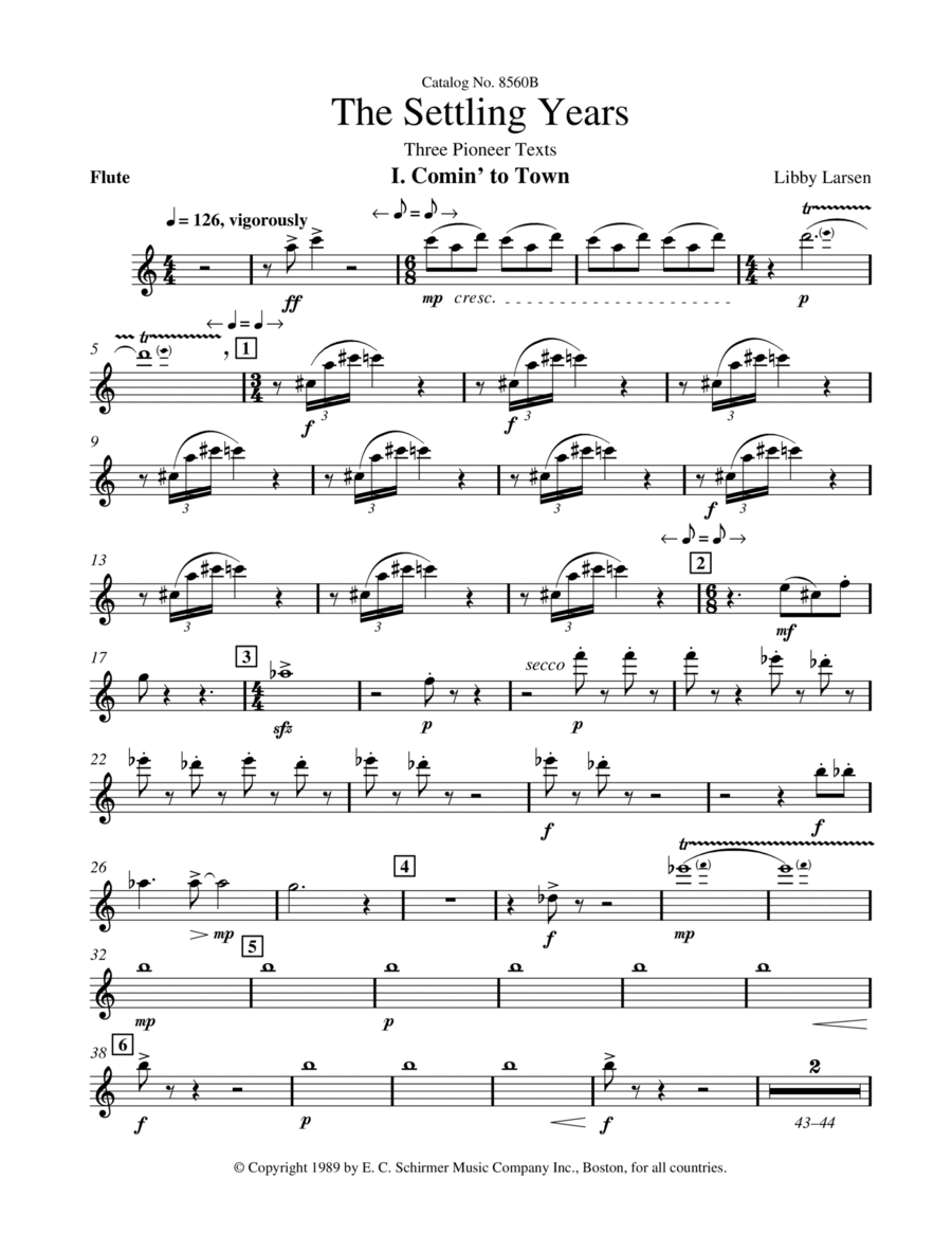 The Settling Years: 1. Comin' to Town Choir scores gallery preview page 1