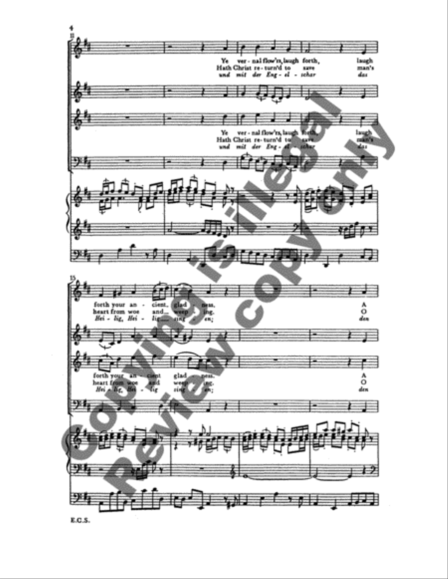 Cantata 129: Awake, thou wintry earth (Dem wir das Heilig itzt) 4-Part scores gallery preview page 4