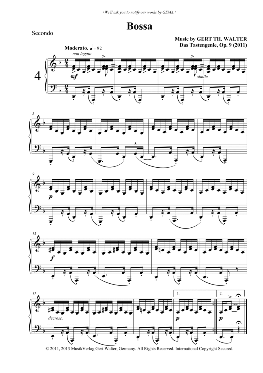 Bossa Bossa 2 Pianos, 4-Hands scores gallery preview page 1