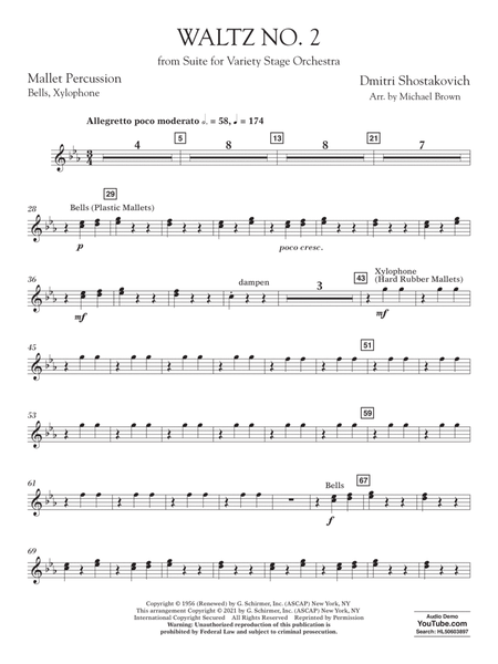 Waltz No. 2 (from Suite for Variety Stage Orchestra) (arr. Brown) - Mallet Percussion