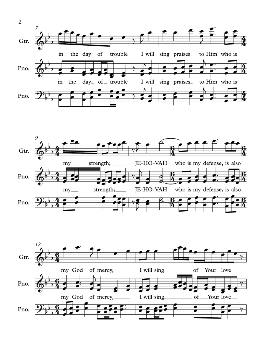 I Will Sing Of Your Love Guitar scores gallery preview page 2