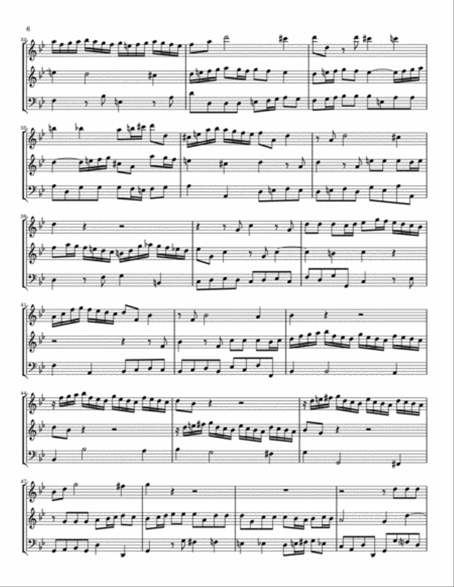 Quantz Trio Sonata in G Minor for Flute, Violin and Continuo, QV 2:34 Small Ensemble scores gallery preview page 6