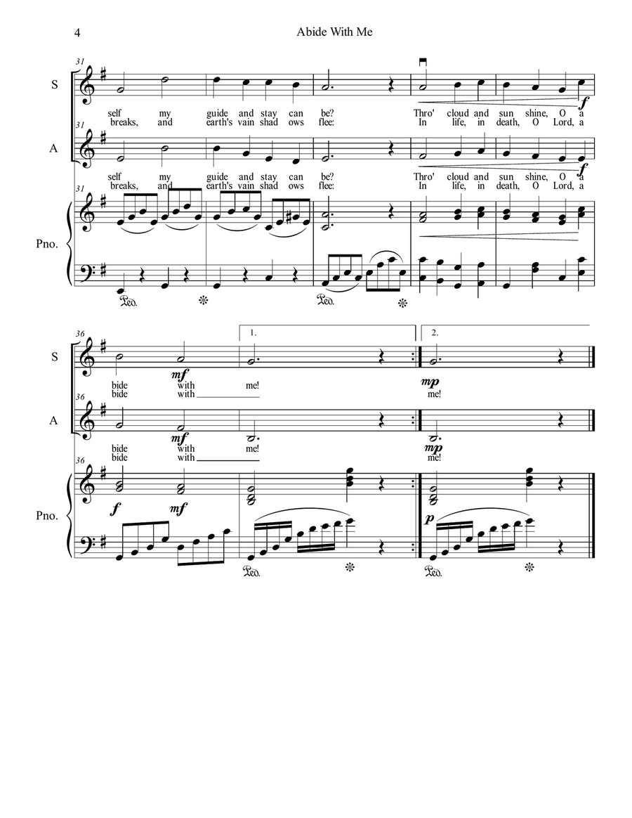 Abide with Me Alto Voice scores gallery preview page 4