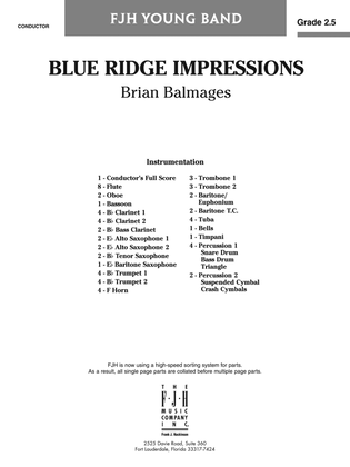 Book cover for Blue Ridge Impressions: Score