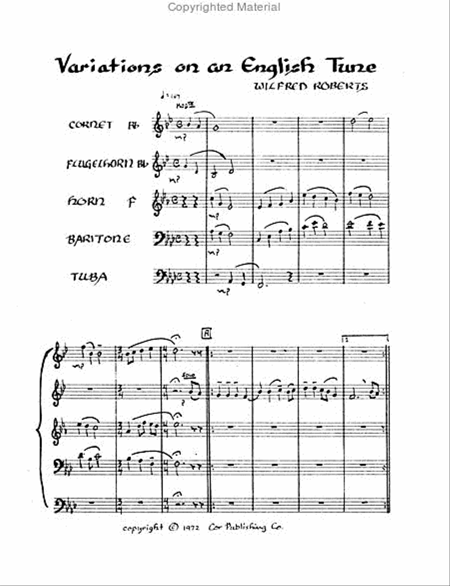 Variations on an English Theme Brass Quintet scores gallery preview page 2
