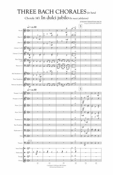 Three Bach Chorales - for Symphonic Band image number null