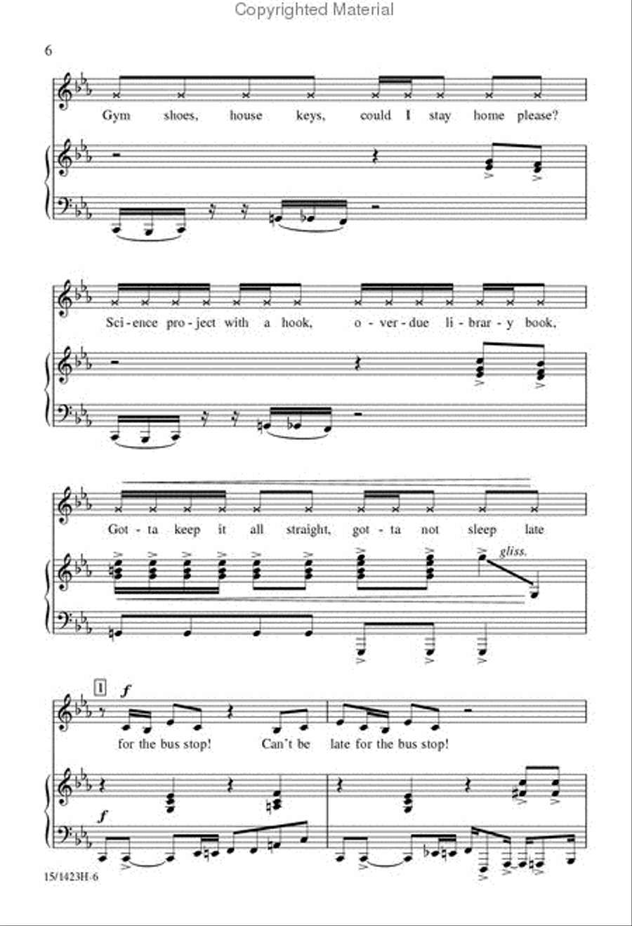 Bus Stop Unison Choir scores gallery preview page 6